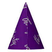 Zilver Paarse "Dertig" 30 Verjaardagsfeestje Glitt Feesthoedjes (Achterkant)