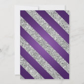 Zilver Paarse Glitter Snowflake Xmas Holiday Kaart (Achterkant)