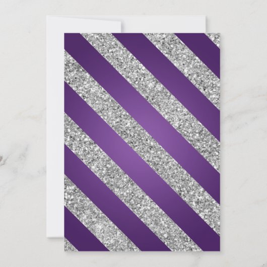 Zilver Paarse Glitter Snowflake Xmas Holiday Kaart (Achterkant)