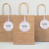 Zilver paarse glitter stof monogram initiaal naam ronde sticker