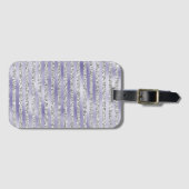 Zilver Paarse Glitzy Glitter Stripes Bagagelabel (Voorkant (horizontaal))