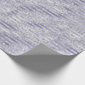 Zilver Paarse Glitzy Glitter Stripes Cadeaupapier (Hoek)