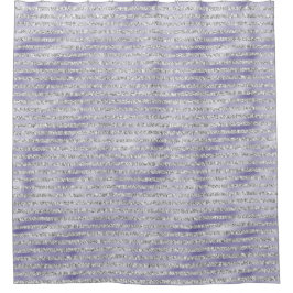 Zilver Paarse Glitzy Glitter Stripes Douchegordijn