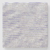 Zilver Paarse Glitzy Glitter Stripes Stenen Onderzetter (Voorkant)
