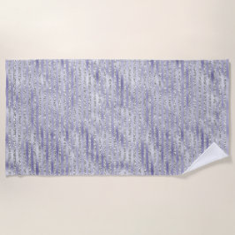 Zilver Paarse Glitzy Glitter Stripes Strandlaken