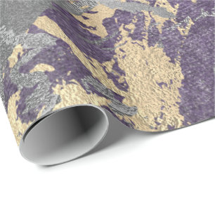 Zilver Paarse goudkleurige waanzinnige metalen Cadeaupapier