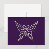 Zilver Paarse Keltische vlinderknollen Briefkaart (Voorkant / Achterkant)
