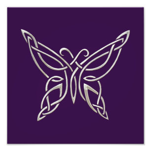 Zilver Paarse Keltische vlinderknollen Foto Afdruk