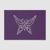 Zilver Paarse Keltische vlinderknollen Tissuepapier (Voorkant)