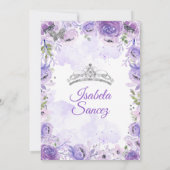 Zilver Paarse Mexicaanse Charra Mis Quince Uitnodi Kaart (Achterkant)