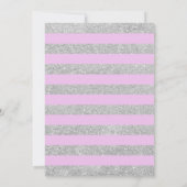 Zilver Paarse roze Quinceanera Kaart (Achterkant)
