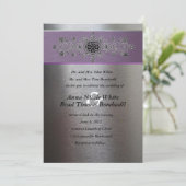 Zilver Paarse uitnodiging voor weddenschappen (Staand voorkant)