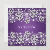 Zilver Paarse Winter Glitter Glam 30th Birthday Kaart (Achterkant)