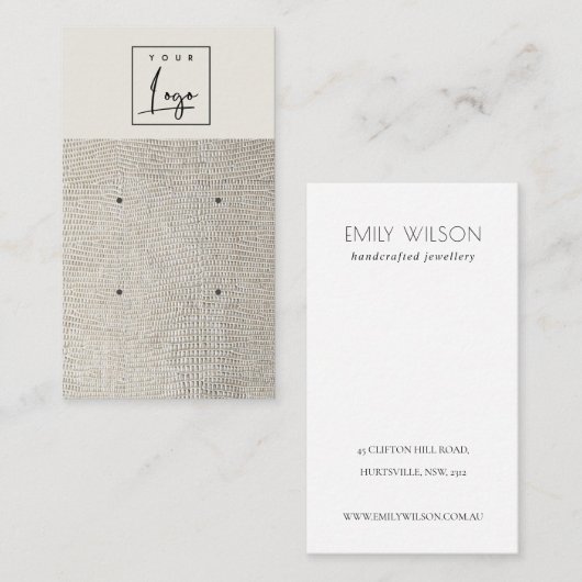 Zilver parellederen textuur Veroorbaar beeldscherm Visitekaartje (Voorkant / Achterkant)