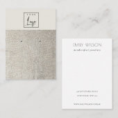 Zilver parelledertextuur, Ketting Visitekaartje (Voorkant / Achterkant)