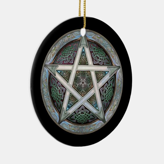 Zilver Pentacle Pendant/Ornament Keramisch Ornament (Rechts)