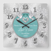 Zilver Persoonlijke wandklokken voor bruiloften (Voorkant)