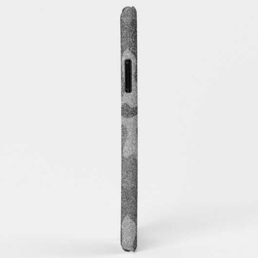 Zilver & Pewter Camouflage Glitter Monogrammed Case-Mate iPhone Case (Achterkant/rechts)