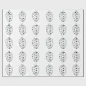 Zilver Pinecone Wit inpakpapier (Vlak)