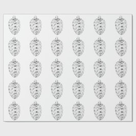 Zilver Pinecone Wit inpakpapier