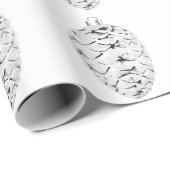Zilver Pinecone Wit inpakpapier (Rol Hoek)