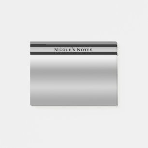 Zilver Platina Glans Chic Modern Persoonlijk Post-it® Notes