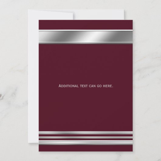 Zilver Platinum Shine Elegante Uitnodiging-ELKE KL Kaart (Achterkant)