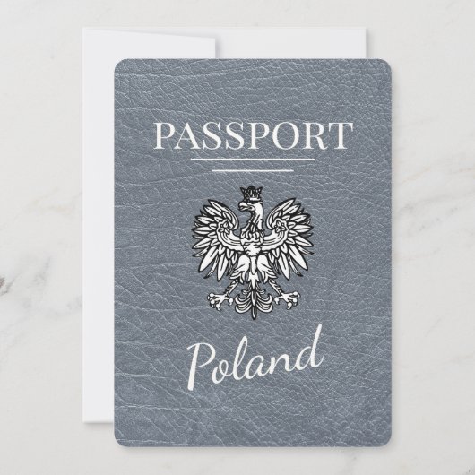 Zilver Polen Paspoort Uitnodiging voor het Huwelij (Achterkant)
