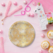 zilver, polka dot, goud, trendy, meisjes, schattig papieren bordje (Feest)