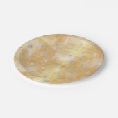 zilver, polka dot, goud, trendy, meisjes, schattig papieren bordje (Gekanteld)