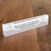 Zilver-procureur bij wet naambordje (Zijkant)