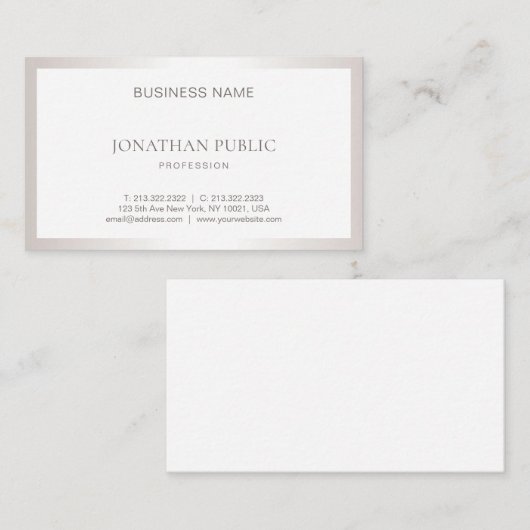 Zilver Professional in stijlvol design Visitekaartje (Voorkant / Achterkant)