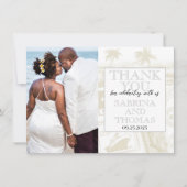 Zilver Puerto Rico trouwfoto dank u Bedankkaart (Voorkant)