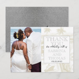 Zilver Puerto Rico trouwfoto dank u Bedankkaart