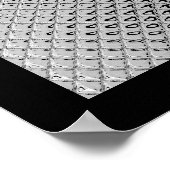 Zilver Reflecterende Metaal Abstract Zwart Poster (Hoek)