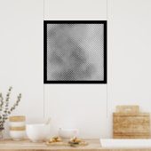 Zilver Reflecterende Metaal Abstract Zwart Poster (Keuken)