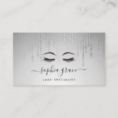 Zilver Regen estheticus of Makeup Artist Visitekaartje (Voorkant)