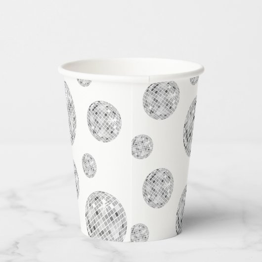 Zilver Retro Disco Bal Groovy Bruidsmeisje Feest  Papieren Bekers (Rechts)