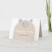 Zilver Retro Disco Groovy Bruidsmeisjesfeest  Bedankkaart (Voorkant)