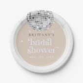 Zilver Retro Disco Groovy Bruiloftsfeest  Papieren Bordje (Voorkant)