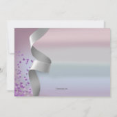 Zilver Ribbons Foto geboorteaankondiging Aankondiging (Achterkant)