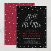 Zilver & Robijn, 40ste trouwdag uitnodiging (Voorkant / Achterkant)