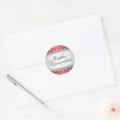 Zilver & Rode Diamant Quinceanera Sticker (Envelop)