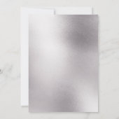 Zilver rode roze papaver mousserende wijn kaart (Achterkant)