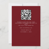 Zilver Rode Sneeuwvlokken Winter QR Code Bruiloft Kaart (Achterkant)