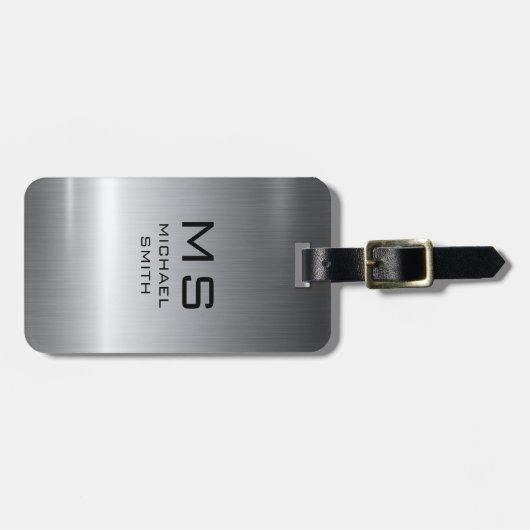Zilver Roestvrij staal Bagagelabel (Voorkant horizontaal)
