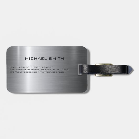 Zilver Roestvrij staal Bagagelabel (Achterkant horizontaal)