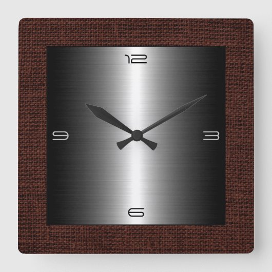 Zilver roestvrij staal - heupgrens vierkante klok (Voorkant)