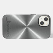 Zilver Roestvrij staal Metaal iPhone Hoesje (Achterkant horizontaal)