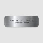 Zilver Roestvrij staal Metaal Naamplaatje (Voorkant)